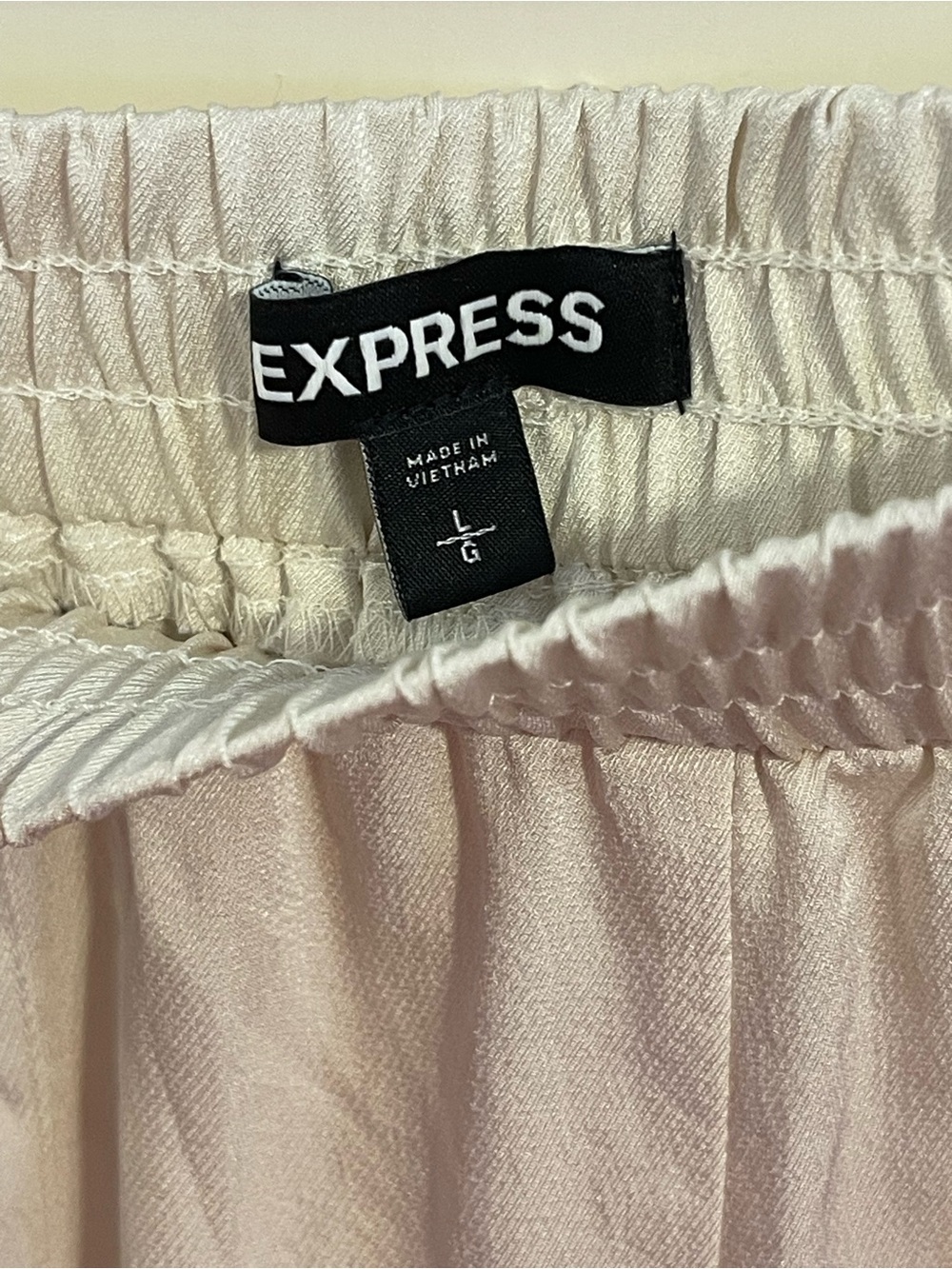Express Beaded Side Stripe Flowy Dressy Jogger Pants in Cream - Picture 7 of 8